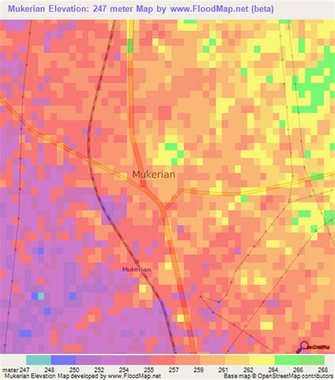 Elevation of Mukerian,India Elevation Map, Topography, Contour