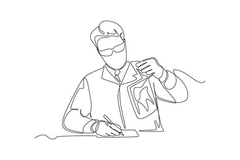 One Continuous Line Drawing Of Scientist Record Lab Samples Scientist