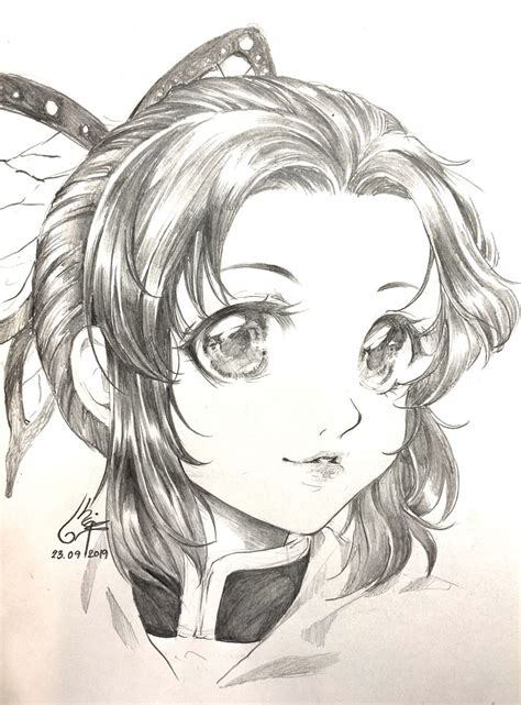 Kimetsu No Yaiba Demon Slayer Shinobu Kocho Draw Anime Artwork