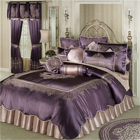 Vintage Luxury Comforter Set Dusty Purple Interior Design Ideas