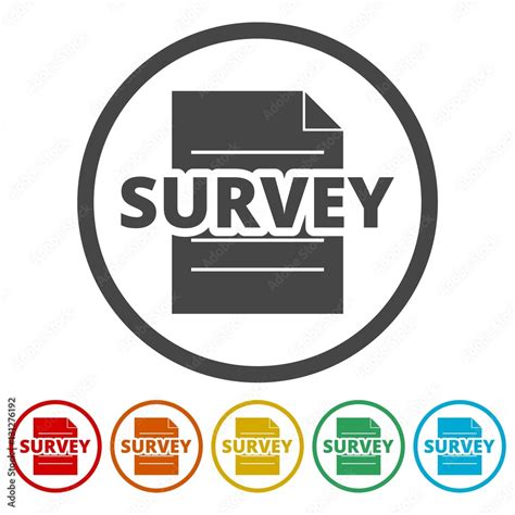 Survey Design Vector Illustration Icons Set Stock Vector Adobe Stock