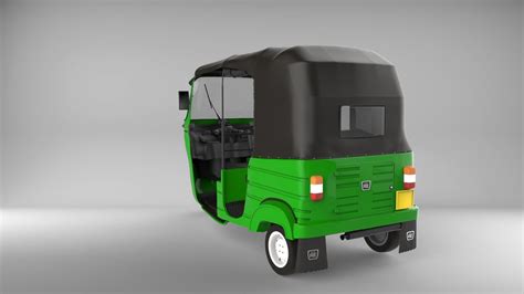 3D Model Bajaj 3 Weel Tuk Tuk VR AR Low Poly CGTrader