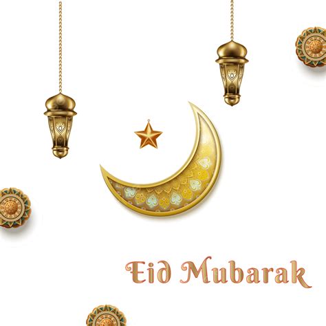 Eid Al Fitr Vector Png Images Eid Al Fitr Gold Islamic With Moon And