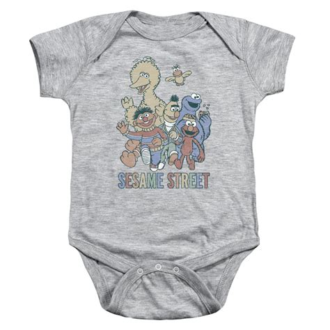 Sesame Street Colorful Group Infant Snapsuit Month Walmart