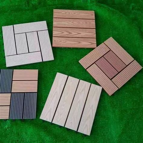 WPC Interlocking Wood Composite DIY Decking Tile Easy Installation