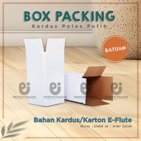 Jual BOX KARDUS Baru 6x6x12 Cm DUS PACKING E FLUTE Kardus Karton