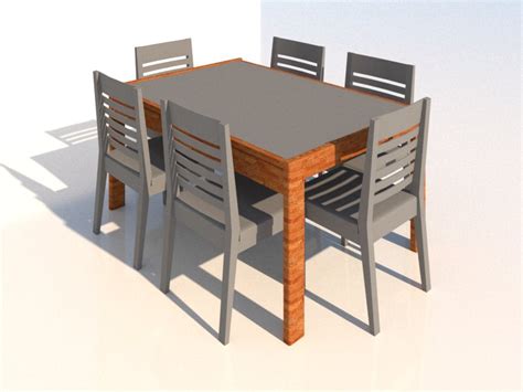 Mesa Con Sillas Para Revit Familias Revit Gratis