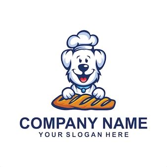 Premium Vector | Cute dog cartoon bakery logo for shop.