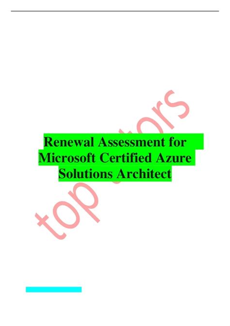 Renewal Assessment For Microsoft Certified Azure Solutions Architect