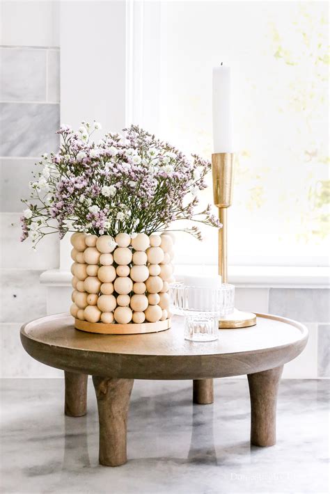 Diy Wood Bead Vase Domestically Blissful