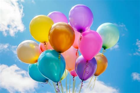 Premium Photo A Colorful Bunch Of Balloons Floating In The Air