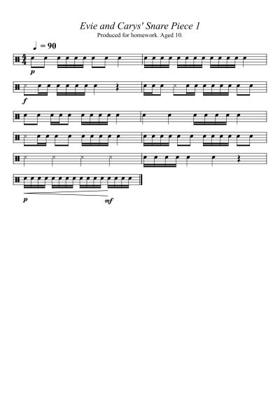 Printable Snare Drum Sheet Music