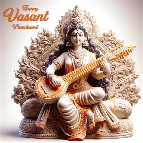 Premium PSD Vasant Panchami On Indian God Saraswati Maa Religious