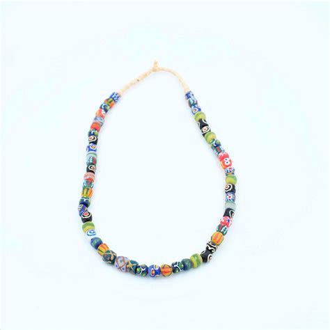 Collier Africain En Perles De Verre Recycl Ghana Textiles