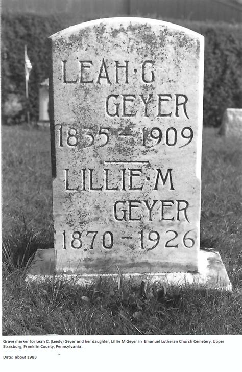 Leah Catherine Leedy Geyer 1835 1909 Find A Grave Memorial