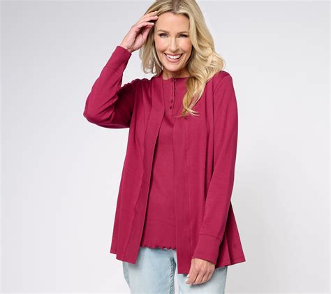 Isaac Mizrahi Live Essentials Pima Cotton Cardigan Qvc