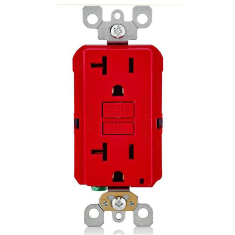 Ac Outlet 20 Amp Gfci Decorator Residential Commercial Red