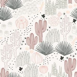 Boho Cactus Wallpaper / Catus Wallpaper / Boho Desert Wallpaper ...