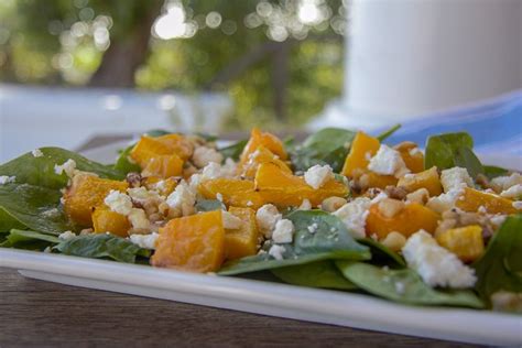 Spinach Pumpkin Walnut Feta Salad