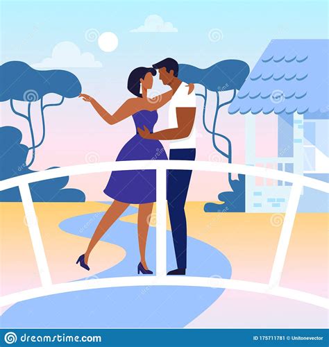 Young People In Love Flat Vector Illustration Stock Illustration