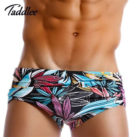 Taddlee bañador Sexy para hombre Bikini corto con estampado 3D bóxer