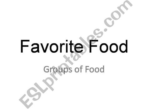 Esl English Powerpoints Favorite Food