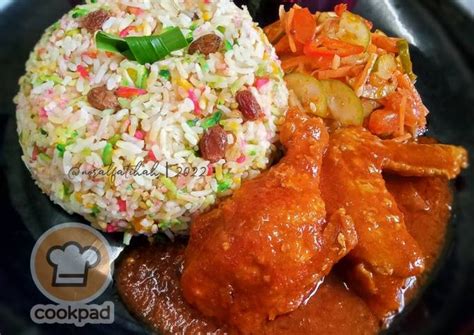 Resipi Nasi Hujan Panas & Ayam Masak Merah oleh Nor Al Fatihah - Cookpad