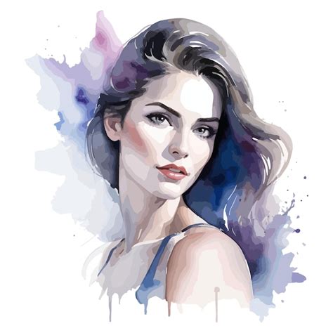 Premium Vector Watercolor Beautiful Woman Vector Illustration