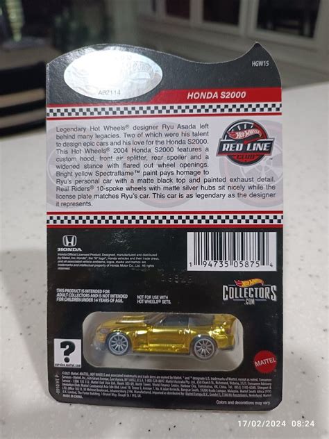 4 Digits SN 8755 Hot Wheels Honda S2000 RLC Ryu Asada 2022 Hobbies Toys Toys Games On