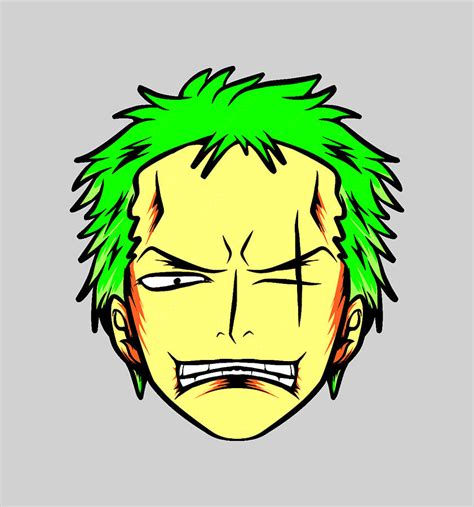 Zoro Anime Face Digital Art by Olivia Ball - Fine Art America