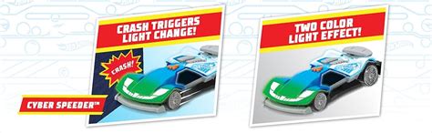 Amazon Hot Wheels Color Crashers Cyber Speeder Vehicle Inch Blue Motorized Toy Car With