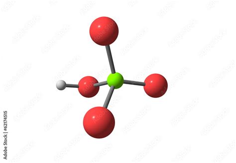 Perchloric Acid Molecular Structure Isolated On White Stock