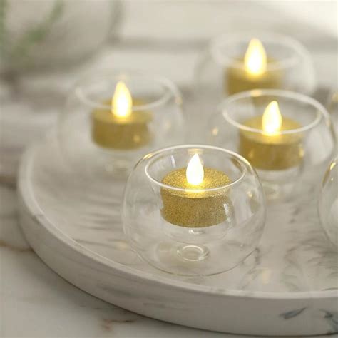 Crystal Glass Globe Votive Tealight Candle Holder Set Clear Ehomemart