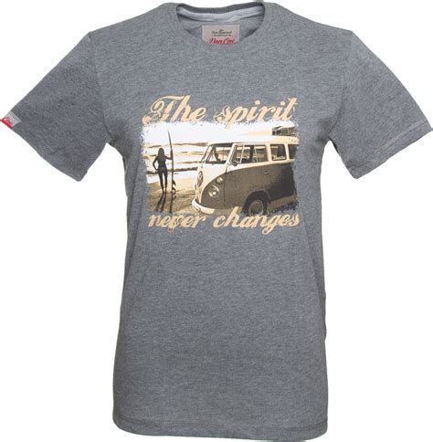 Van One Classic Cars The Spirit Vw Bulli Herren T Shirt Grau Licensed