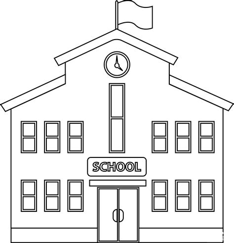 School Building coloring page - ColouringPages