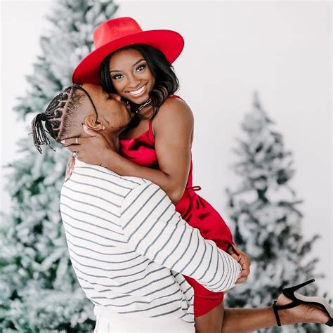 Simone Biles's Red Dress For Jonathan Owens Holiday Shoot | POPSUGAR ...