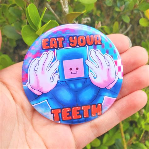 Eat Your Teeth 2 25 Meme Button Clowncore Weirdcore Rhythm Heaven