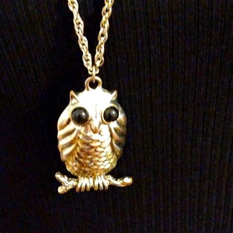 Jewelry Silvertone Owl With Black Eyes Poshmark