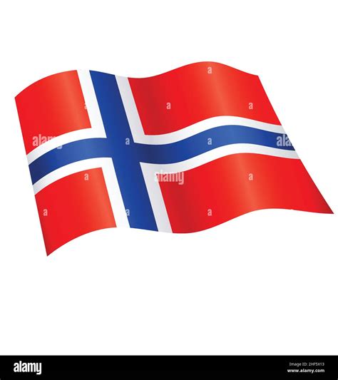 Flying Waving Norwegian Flag Of Norway Silk Icon Vector Isolated On White Background Stock