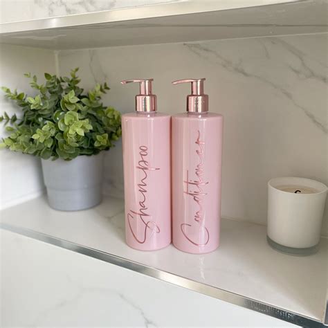 Pink Reusable Bathroom Bottles Shampoo Conditioner Soap Etsy