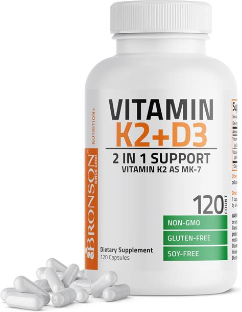 Amazon Bronson Basics Vitamin K2 D3 MK7 Supplement Non GMO