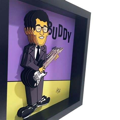 Buddy Holly Art Buddy Holly Glasses 3D Art 1950s Googie Print | Etsy