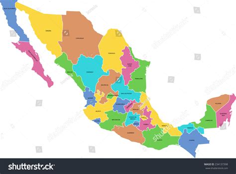 Mexico Map Stock Vector Royalty Free 234137398 Shutterstock