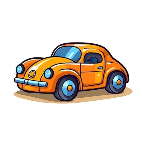 Petite Voiture De Dessin Animé De Vecteur Sur Illustration Vectorielle ...