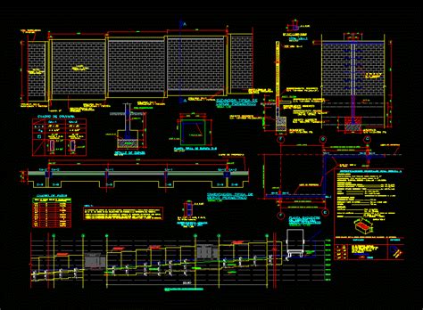 Planos De Cerco Perimetrico Arquitectura En Dwg Autocad Verjas Y The