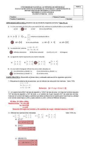 Ecuaciones Lineales Métodos Cuantitativos II Studocu