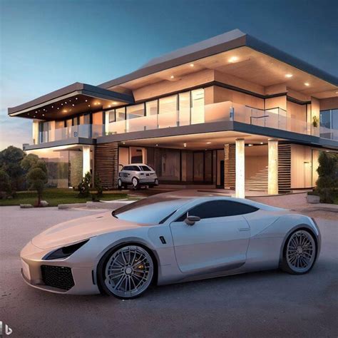 Premium AI Image | Luxury House With Luxur Car Free Photos and Background