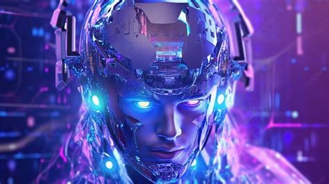 Futuristic Hologram Technology Stratis Crypto Face Head Cyborg Abstract