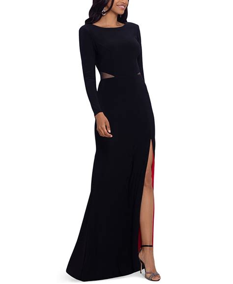 Xscape Petite Illusion Cutout Gown Macys