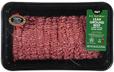 All Natural 93 7 Lean Ground Beef 36 Oz Nutrition Information Innit